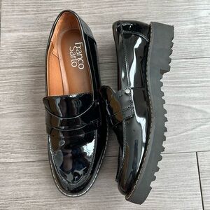 NEW Franco Sarto Cassandra Penny Loafers Patent Faux Leather Slip On Size W6